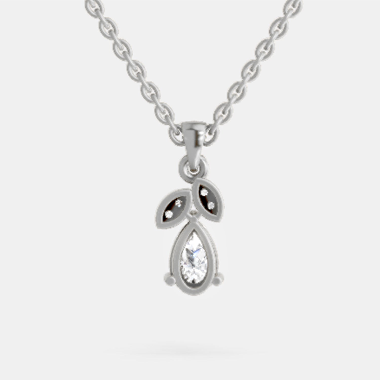 Graceful Pear Solitaire Diamond Pendant