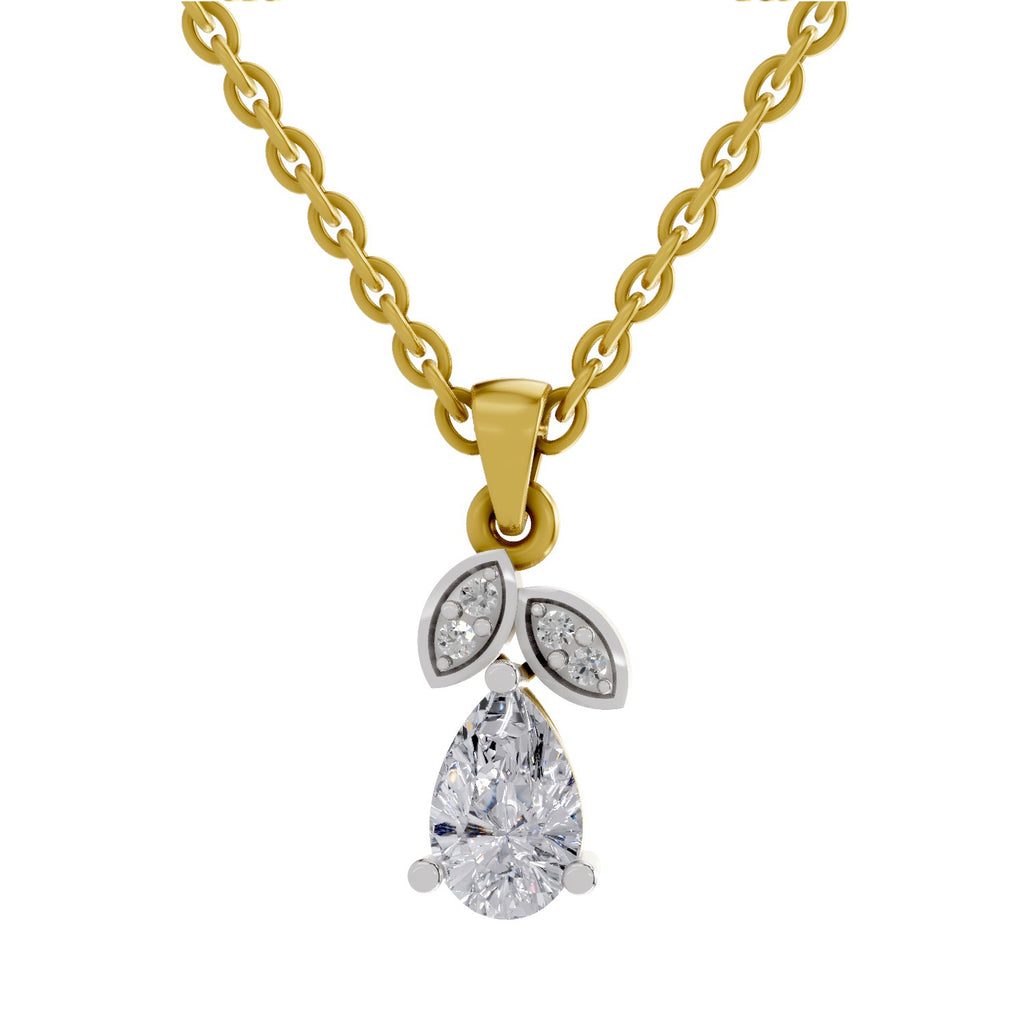0.84 Carat Pear Shape Solitaire Diamond Pendant 14K - Rose Gold