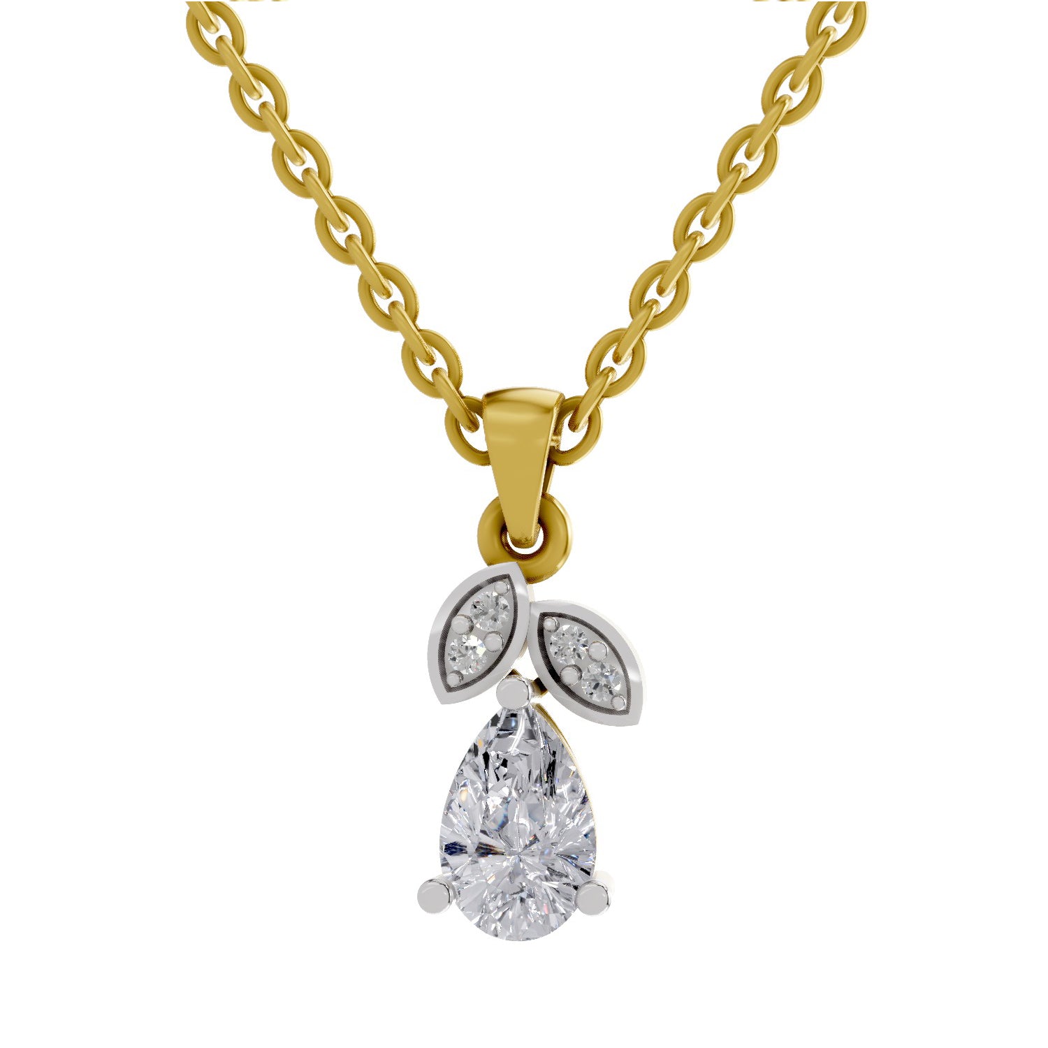 0.84 Carat Pear Shape Solitaire Diamond Pendant 14K - Rose Gold