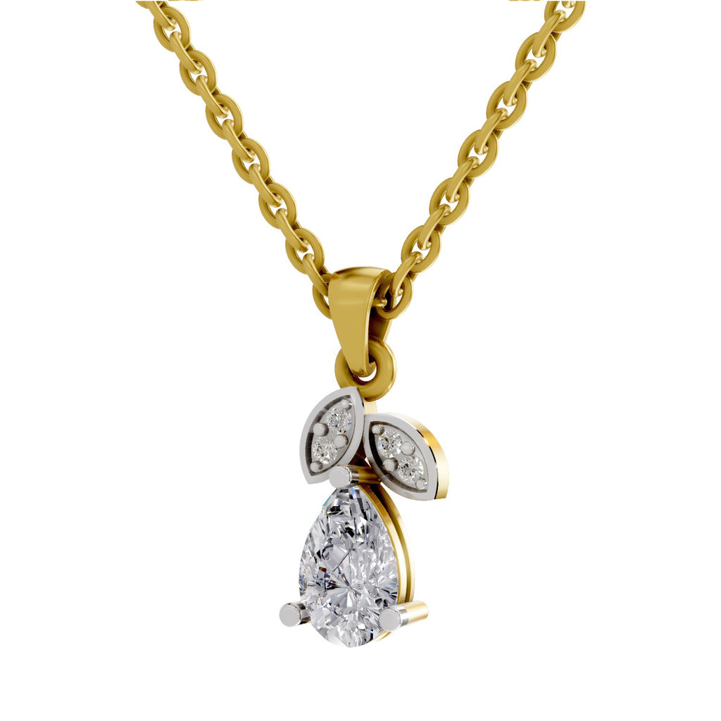 0.84 Carat Pear Shape Solitaire Diamond Pendant 14K - Rose Gold