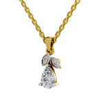 0.84 Carat Pear Shape Solitaire Diamond Pendant 14K - Rose Gold