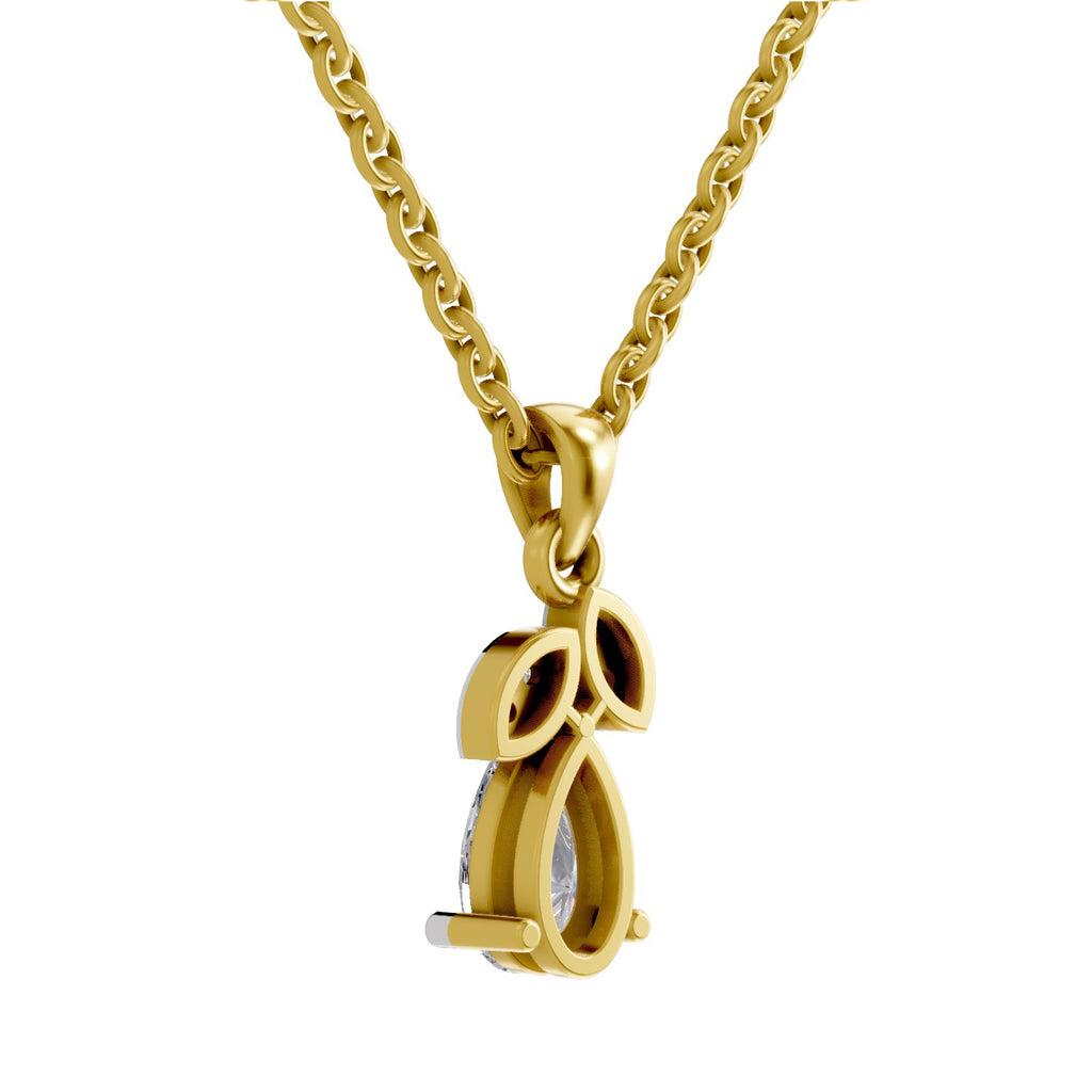 0.84 Carat Pear Shape Solitaire Diamond Pendant 14K - Rose Gold