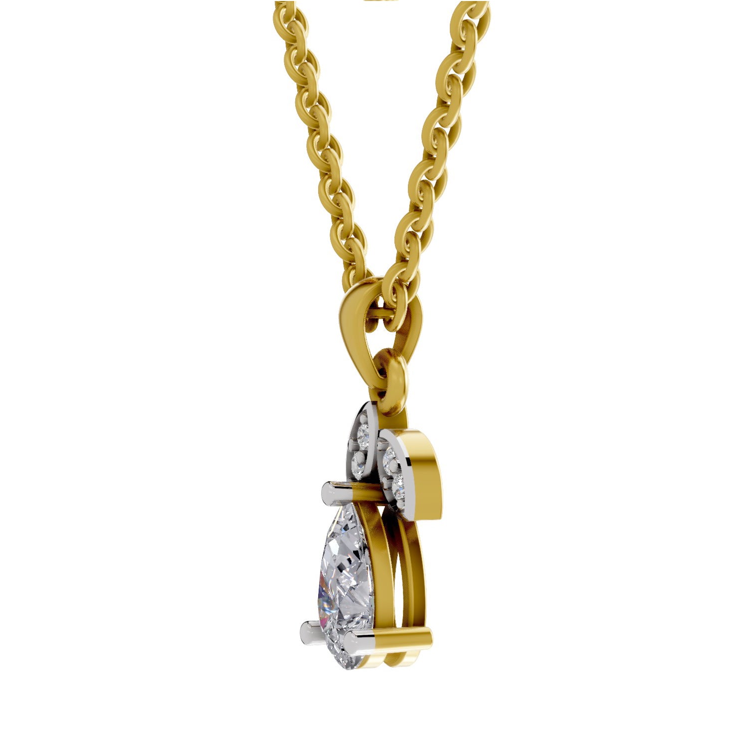 Graceful Pear Solitaire Diamond Pendant