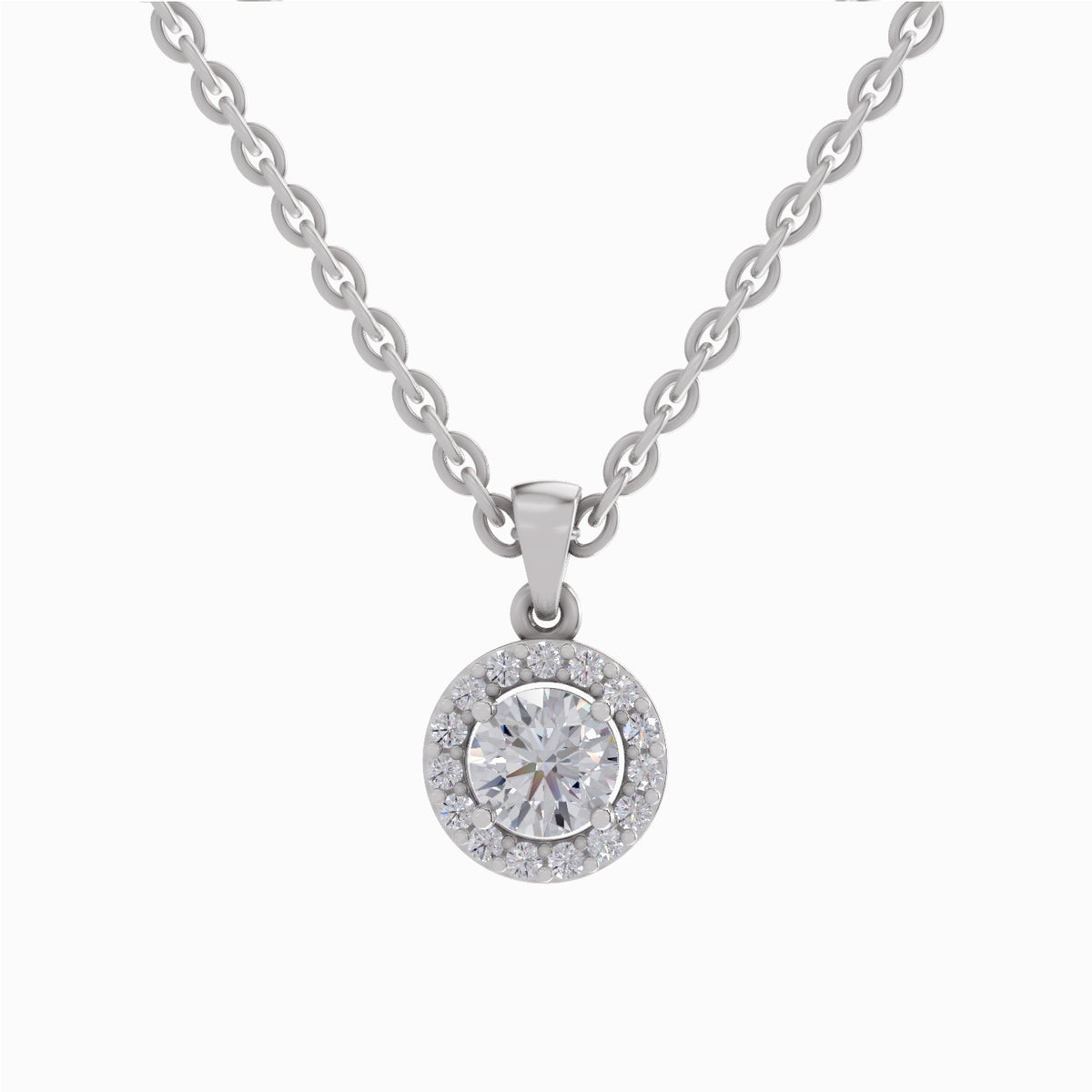 Enchanting Halo Diamond Pendant