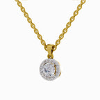 0.62 Carat Halo Diamond Pendant 14K - Rose Gold