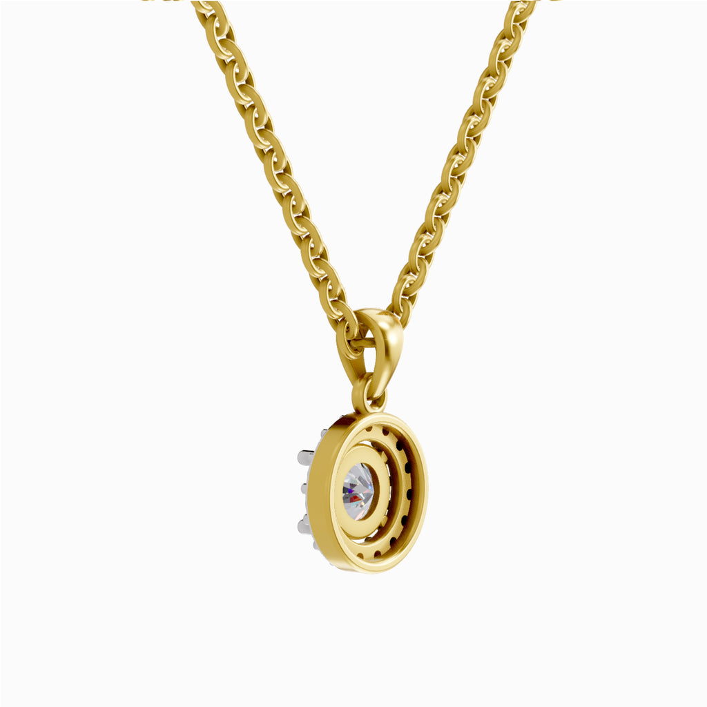 0.62 Carat Halo Diamond Pendant 14K - Rose Gold