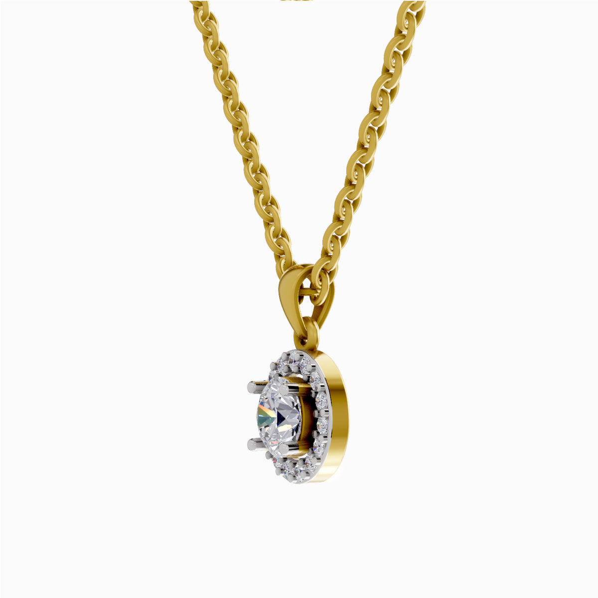 Enchanting Halo Diamond Pendant