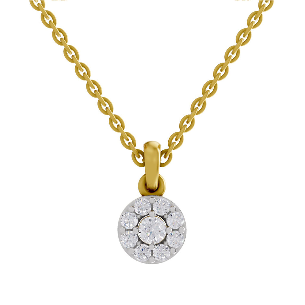 0.50 Carat Halo Diamond Pendant 14K - Rose Gold
