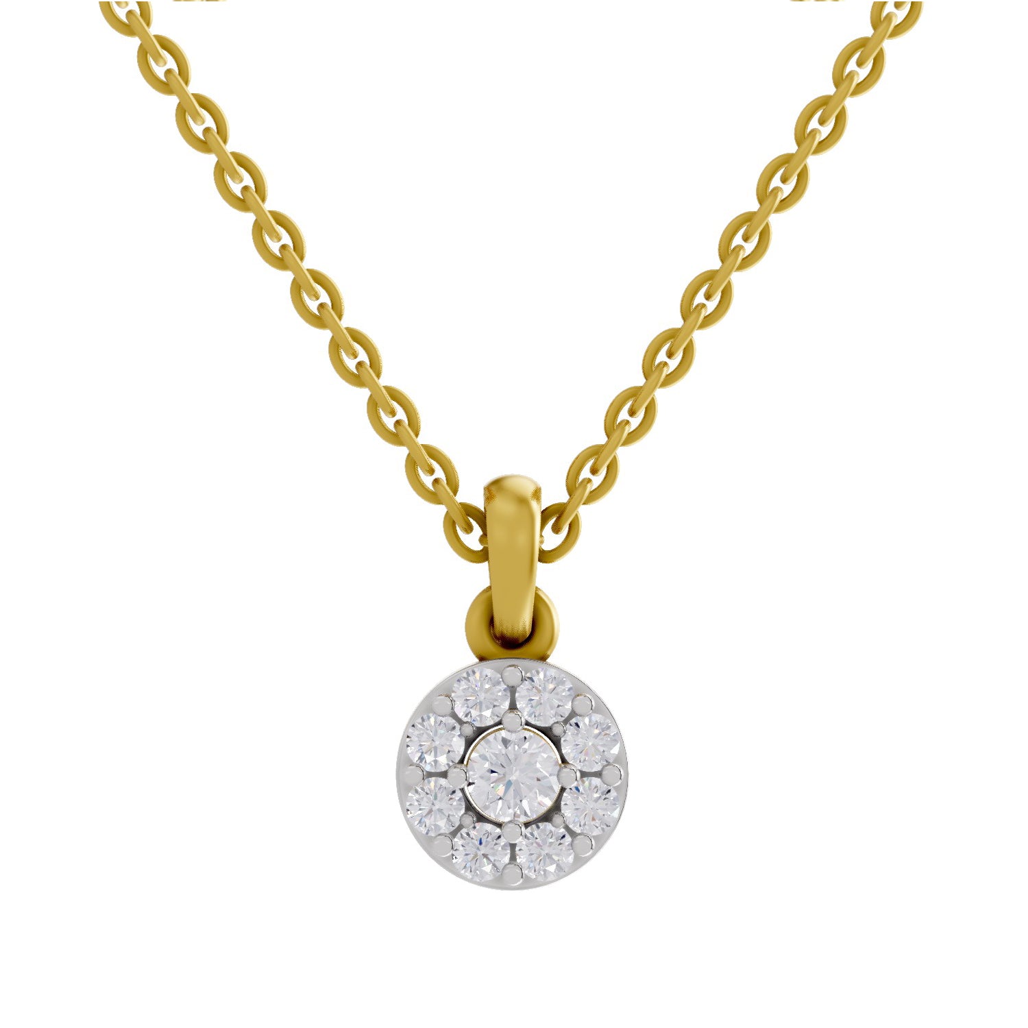 0.50 Carat Halo Diamond Pendant 14K - Rose Gold