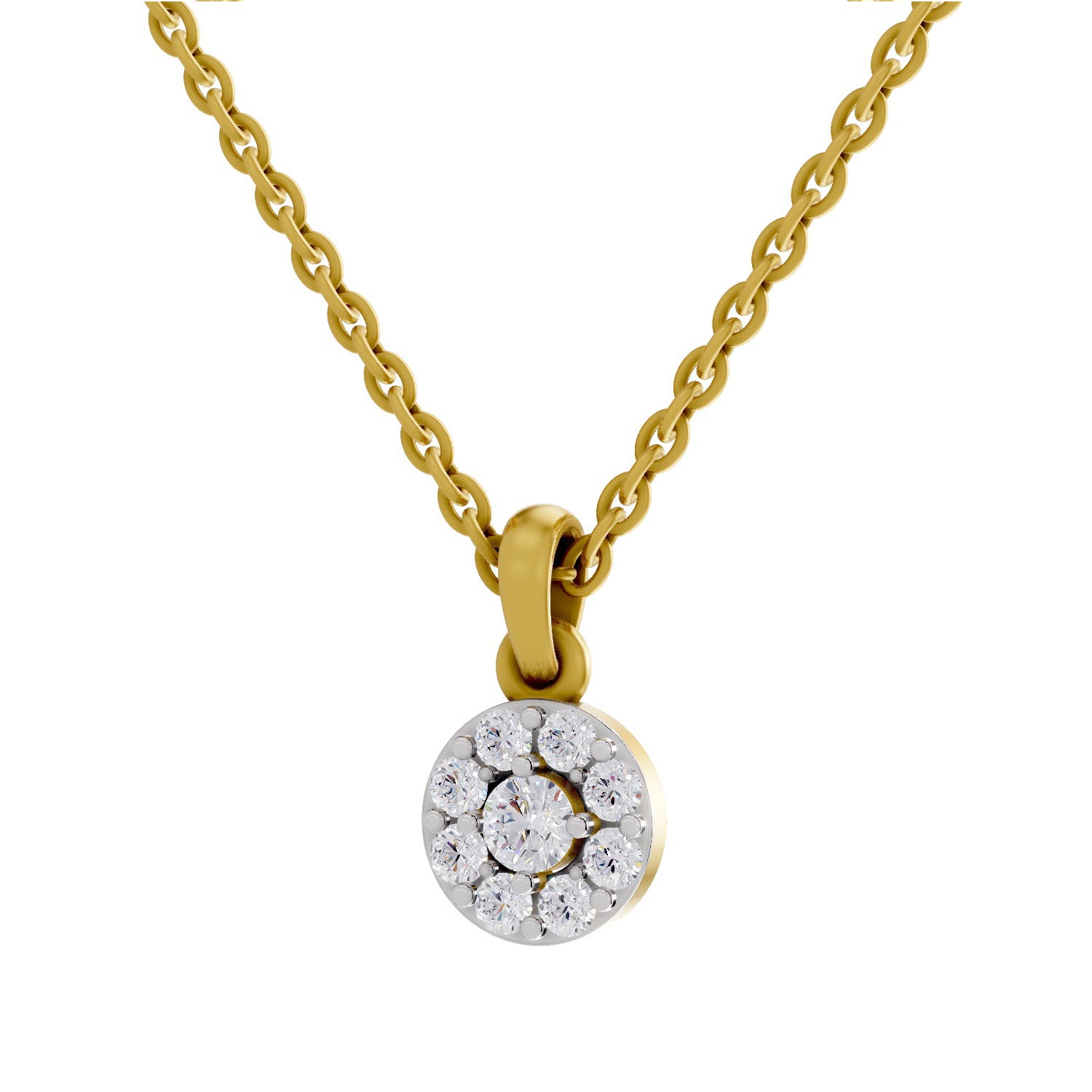 0.50 Carat Halo Diamond Pendant 14K - Rose Gold