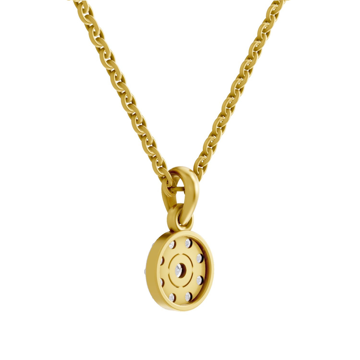 0.50 Carat Halo Diamond Pendant 14K - Rose Gold