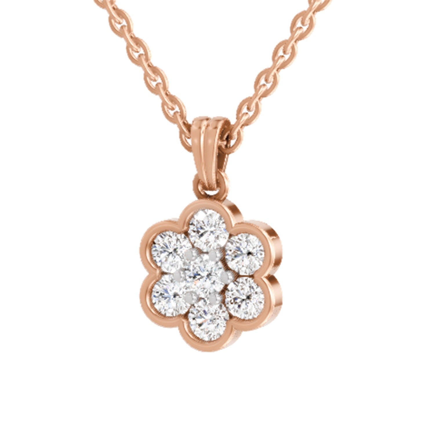 Enchanting Floral Cluster Diamond Pendant