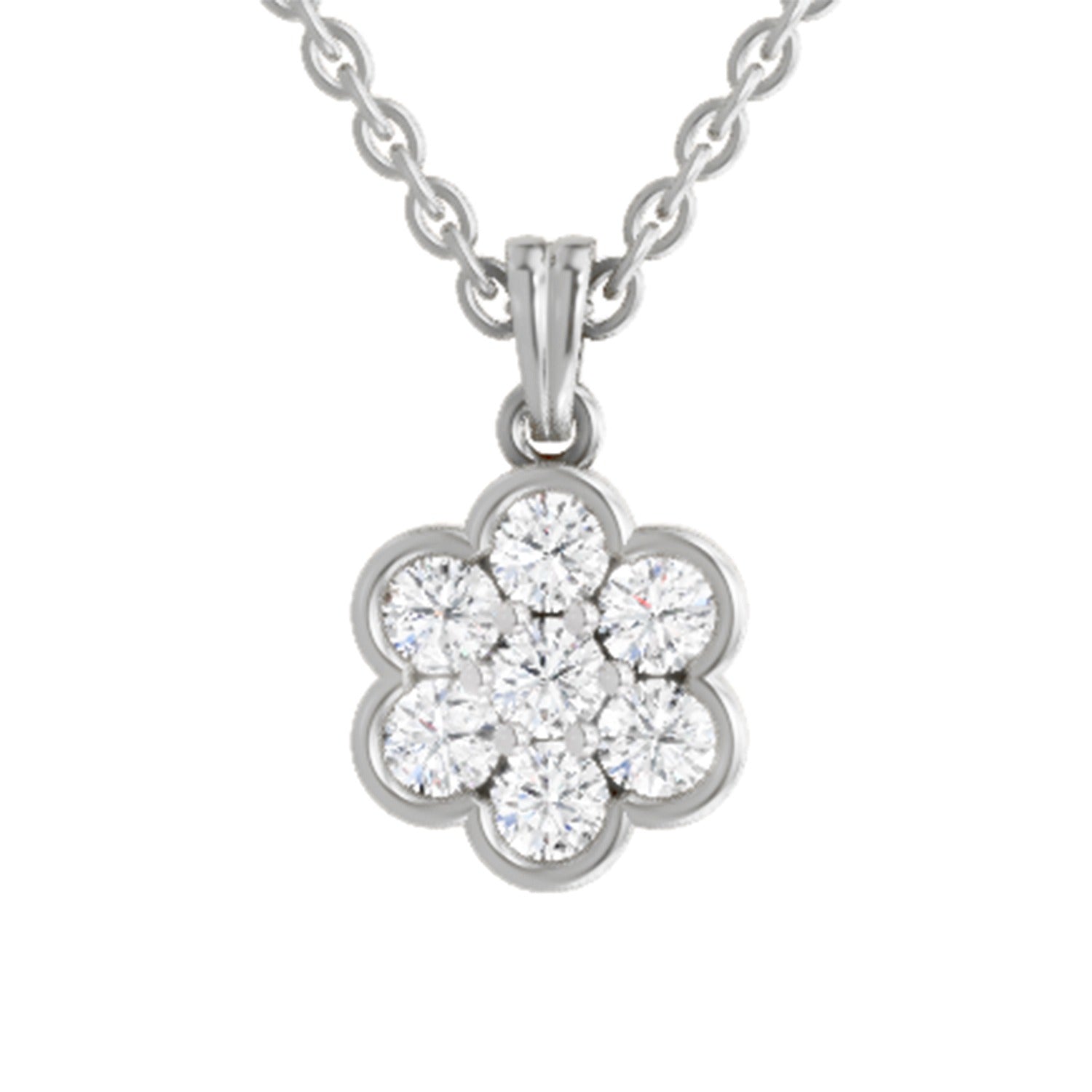 Enchanting Floral Cluster Diamond Pendant