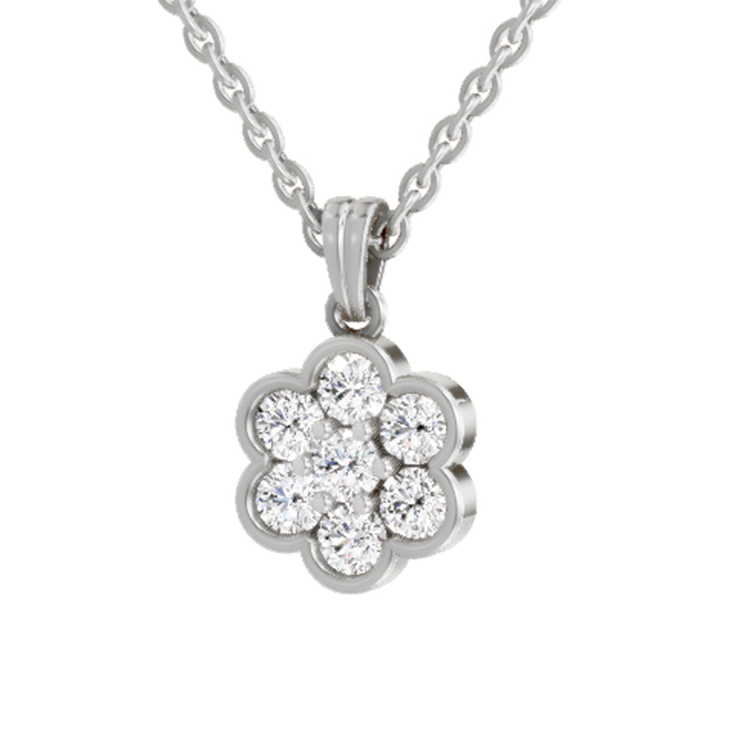Enchanting Floral Cluster Diamond Pendant