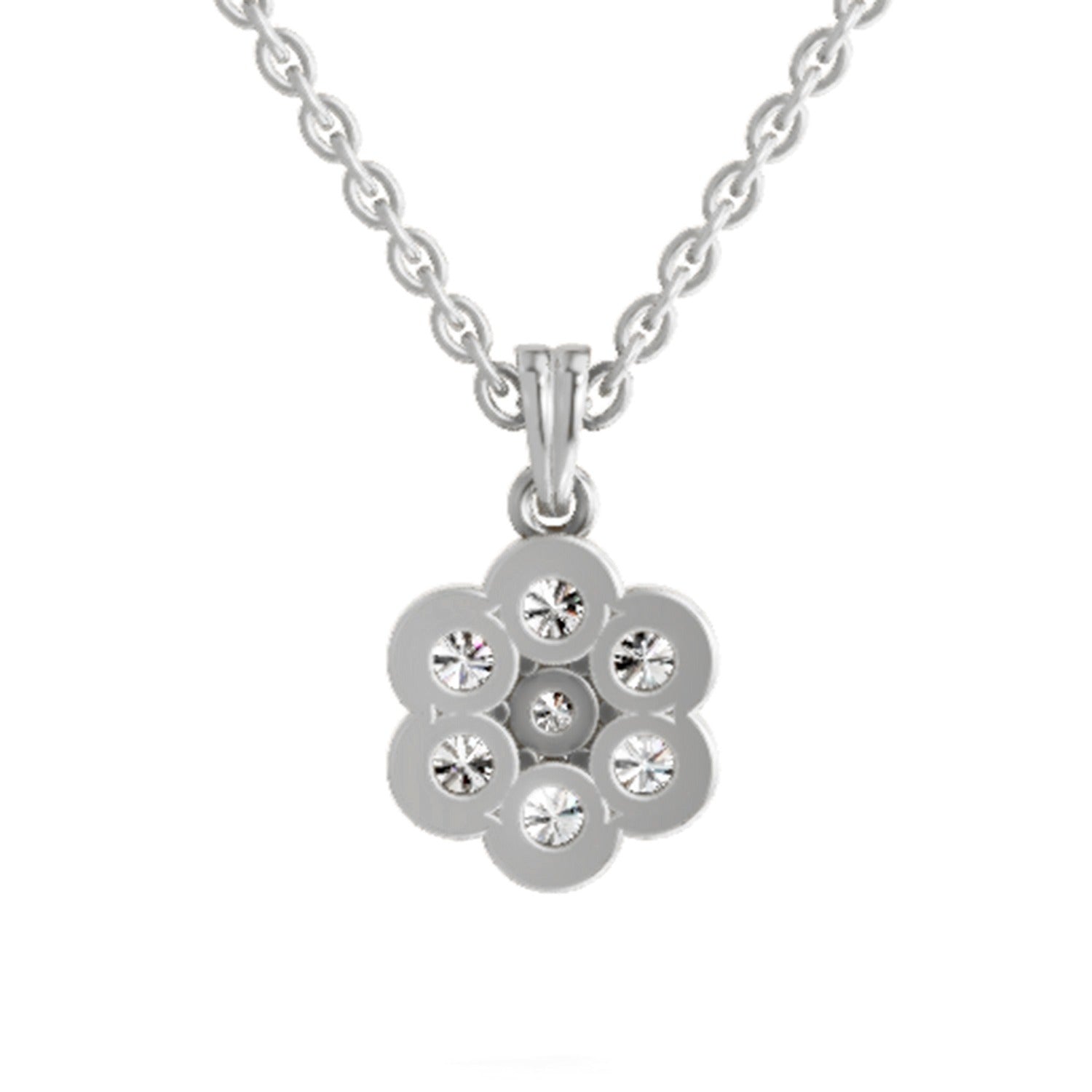 Enchanting Floral Cluster Diamond Pendant