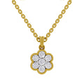 0.95 Carat Cluster Flower Diamond Pendant 14K - Rose Gold