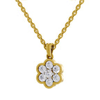 0.95 Carat Cluster Flower Diamond Pendant 14K - Rose Gold