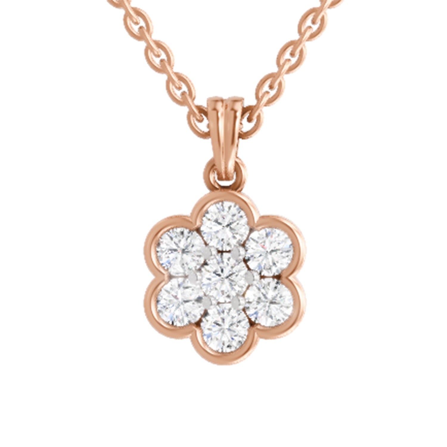Enchanting Floral Cluster Diamond Pendant