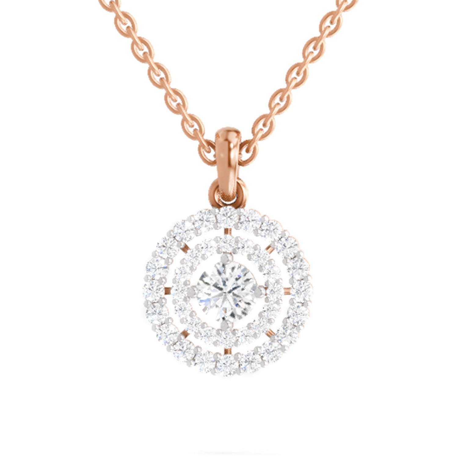 Refined Halo Diamond Pendant