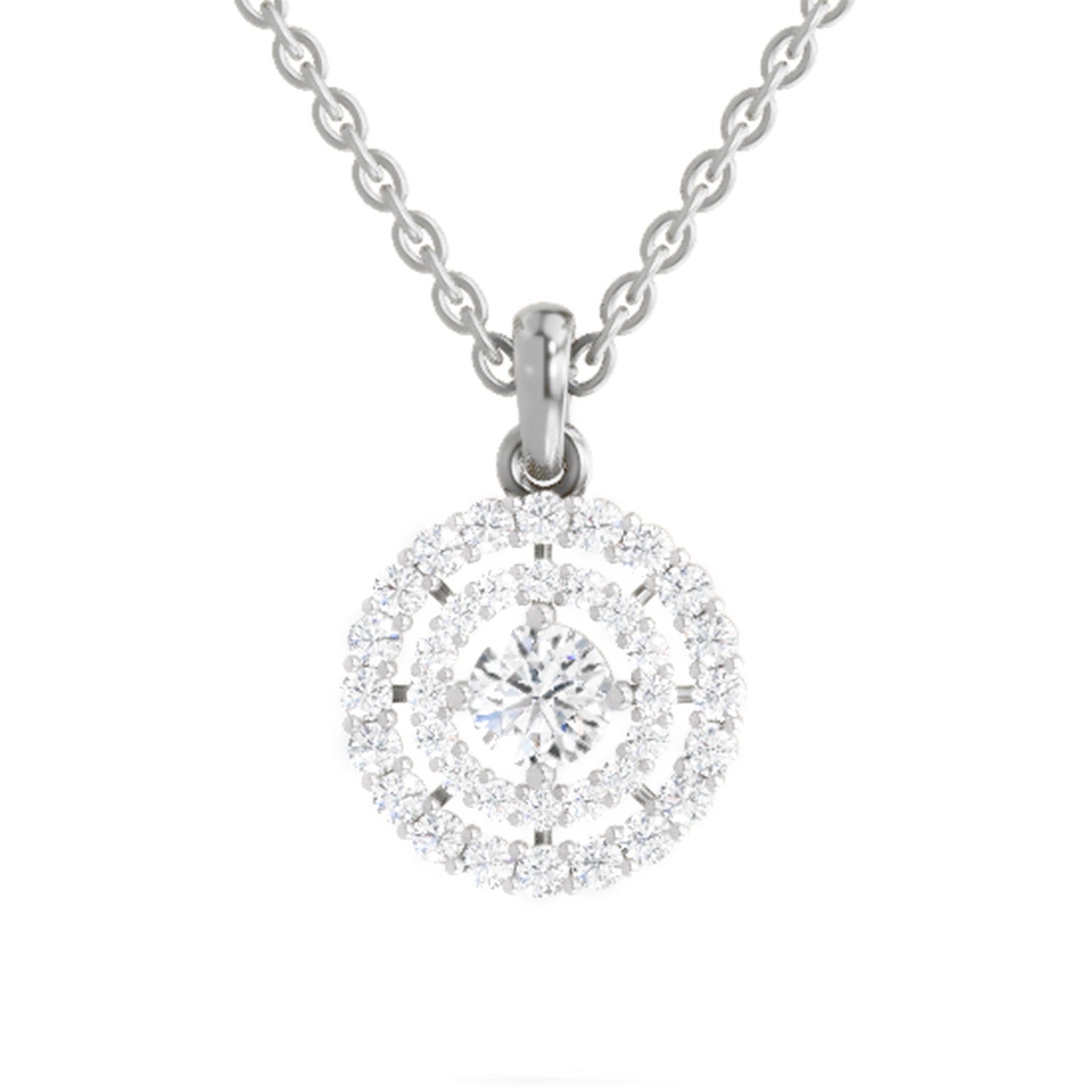 Refined Halo Diamond Pendant