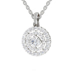 Refined Halo Diamond Pendant