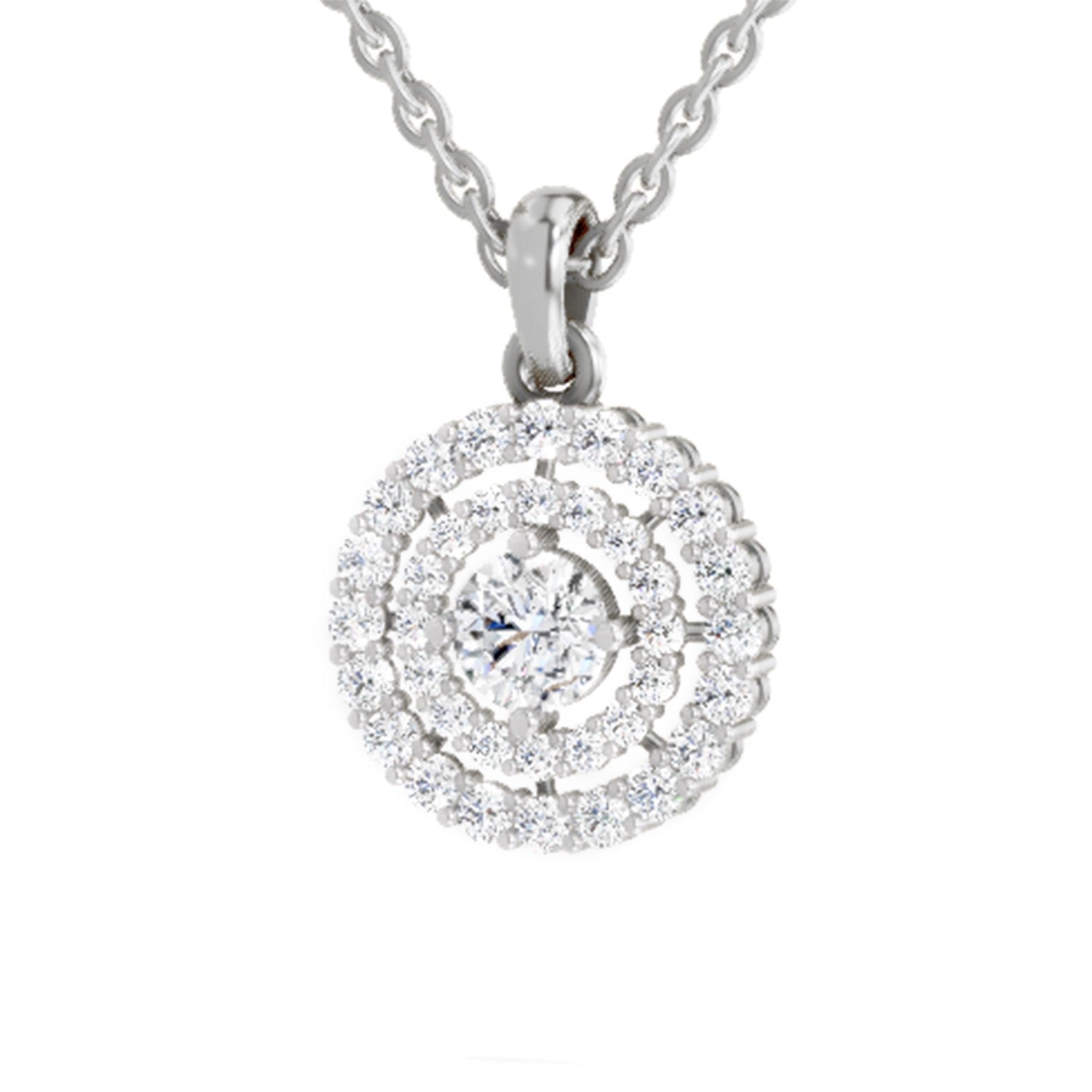 Refined Halo Diamond Pendant