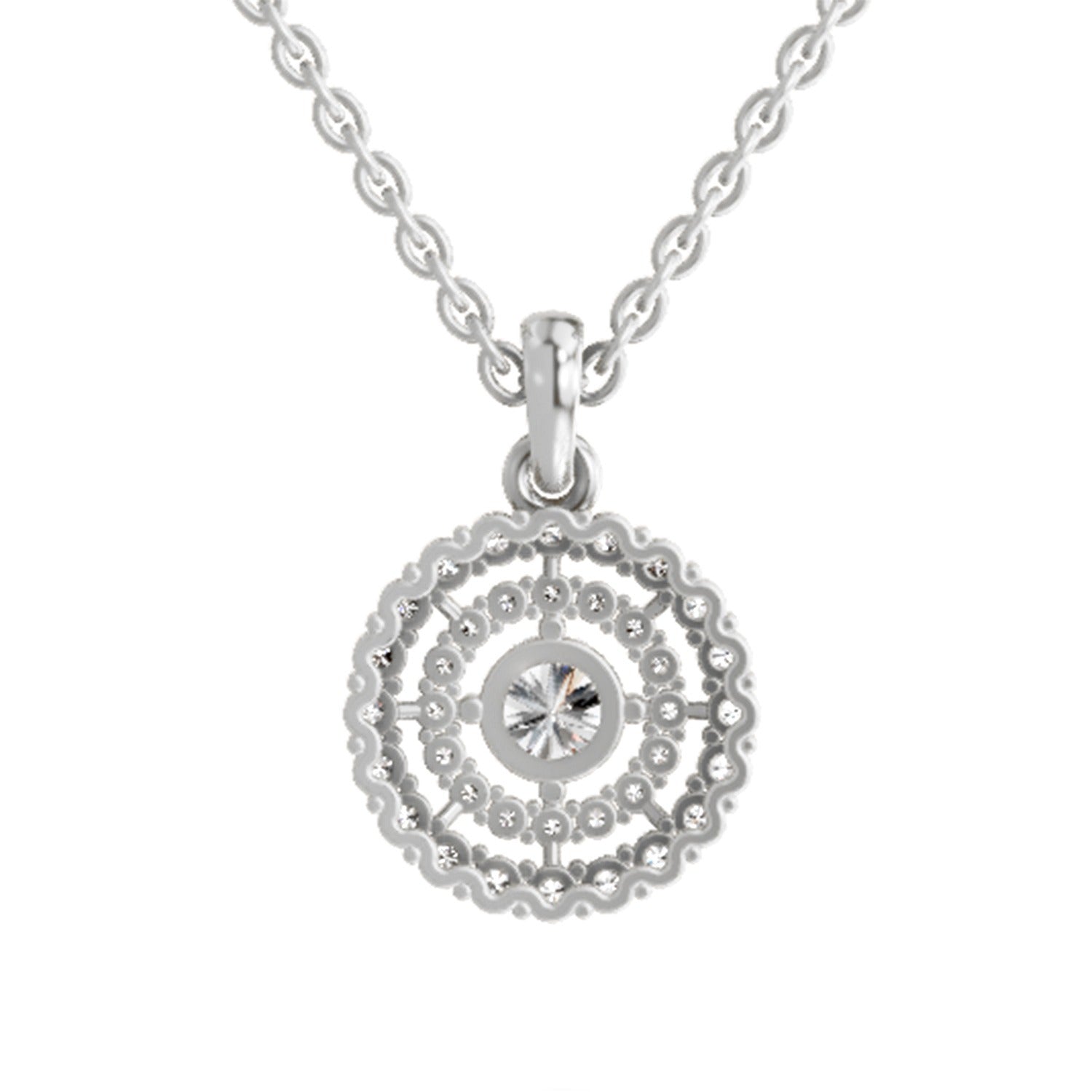 Refined Halo Diamond Pendant
