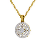 1.30 Carat Double Halo Diamond Pendant 14K - Rose Gold