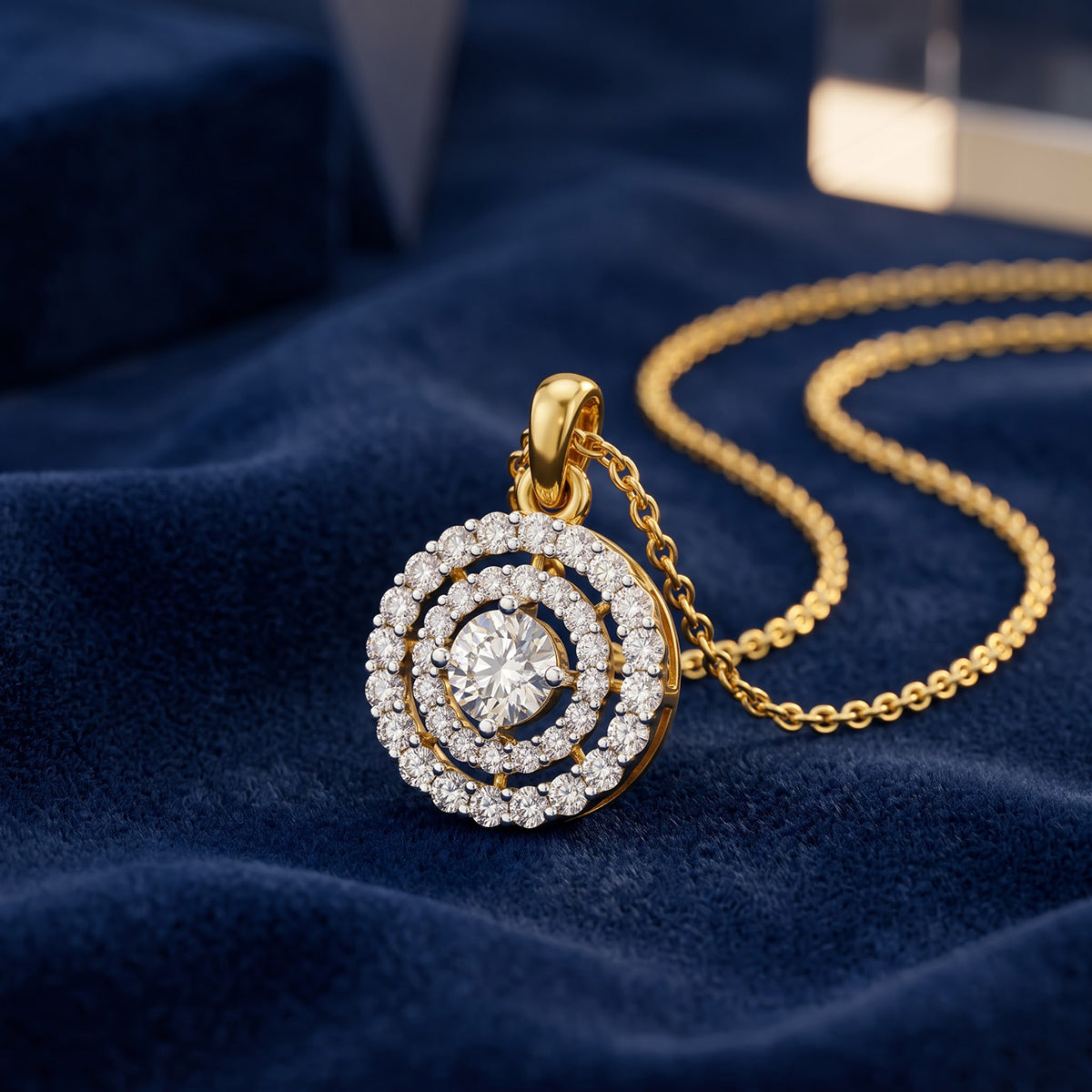 Refined Halo Diamond Pendant