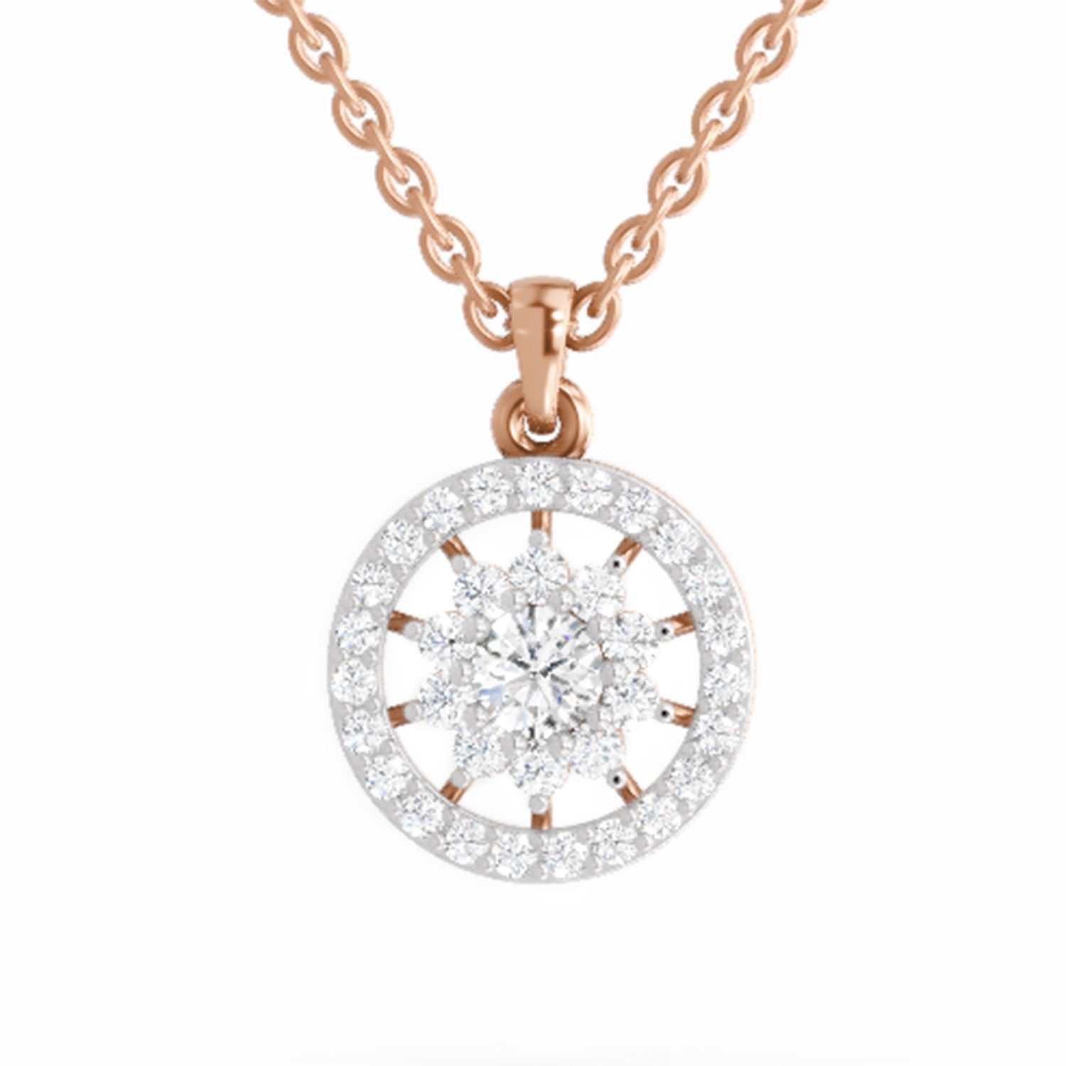 Glistening Halo Diamond Pendant