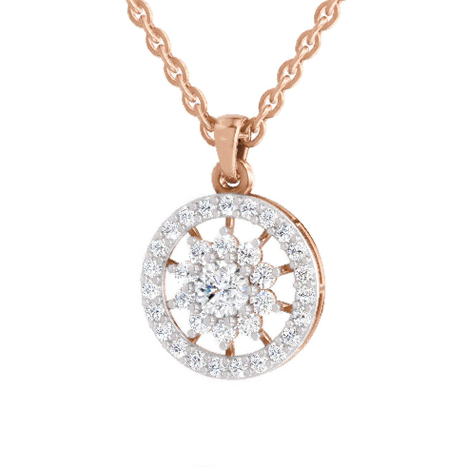 Glistening Halo Diamond Pendant