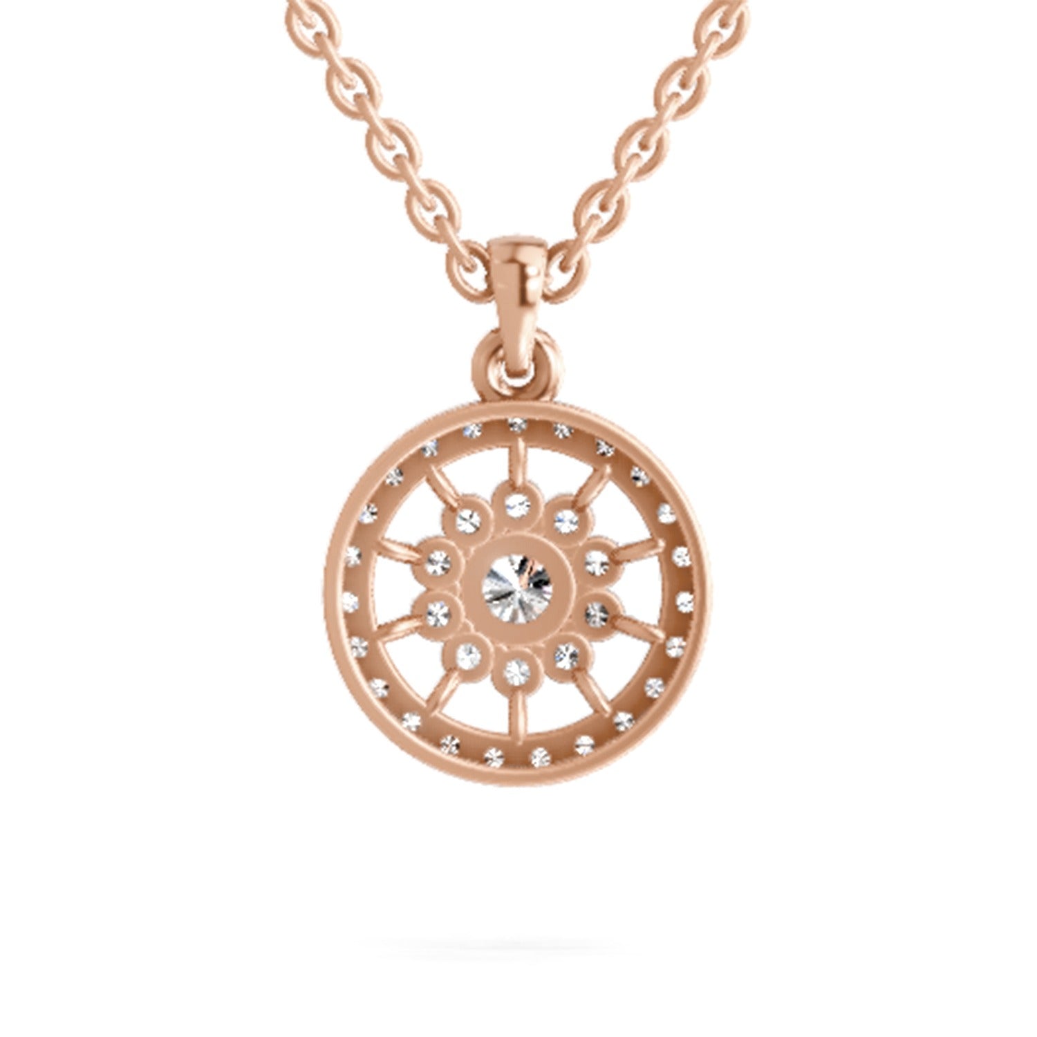 Glistening Halo Diamond Pendant
