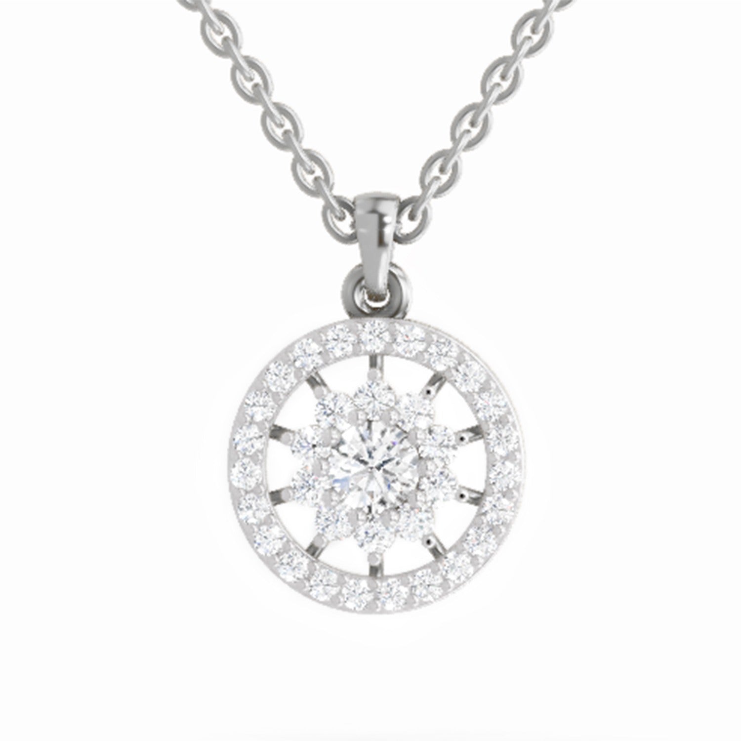 Glistening Halo Diamond Pendant