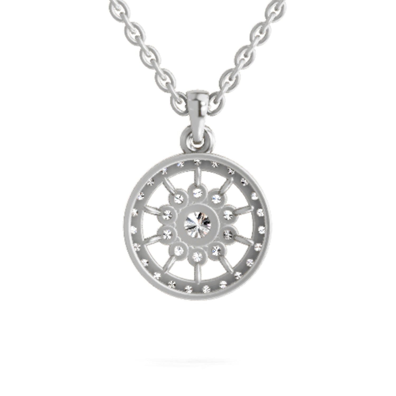 Glistening Halo Diamond Pendant