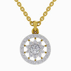 0.87 Carat Starburst Halo Diamond Pendant 14K - Rose Gold