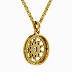 0.87 Carat Starburst Halo Diamond Pendant 14K - Rose Gold