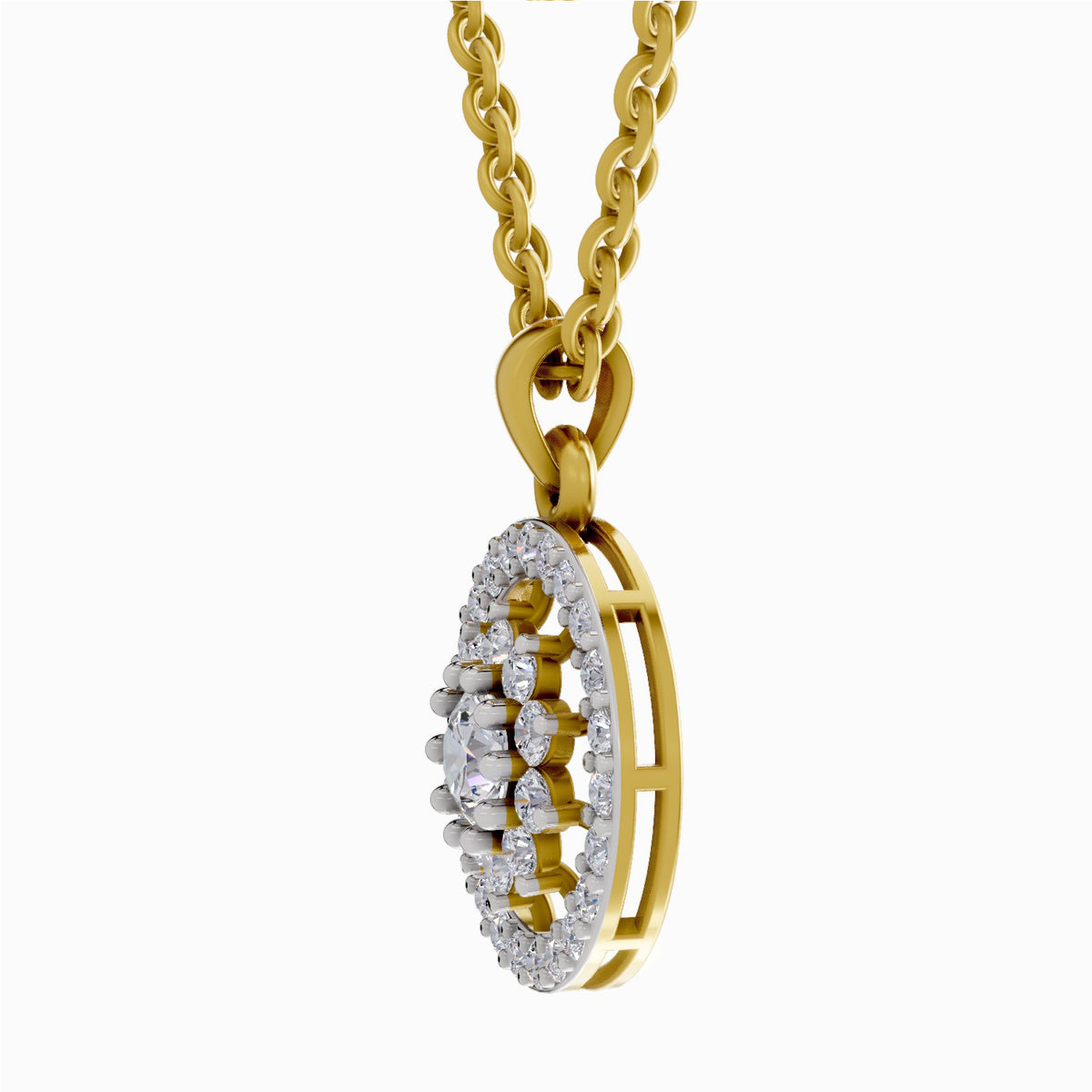 Glistening Halo Diamond Pendant