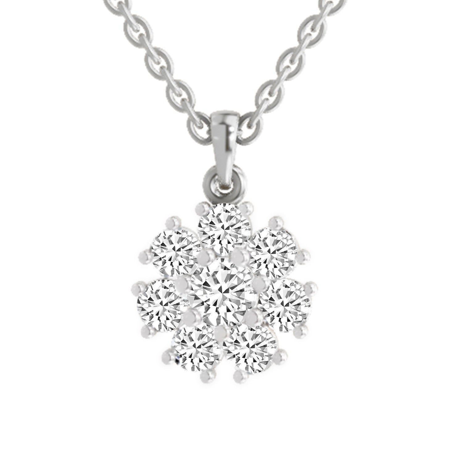 Timeless Floral Cluster Diamond Pendant