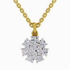 1.62 Carat Diamond Cluster Flower Pendant 14K - Rose Gold