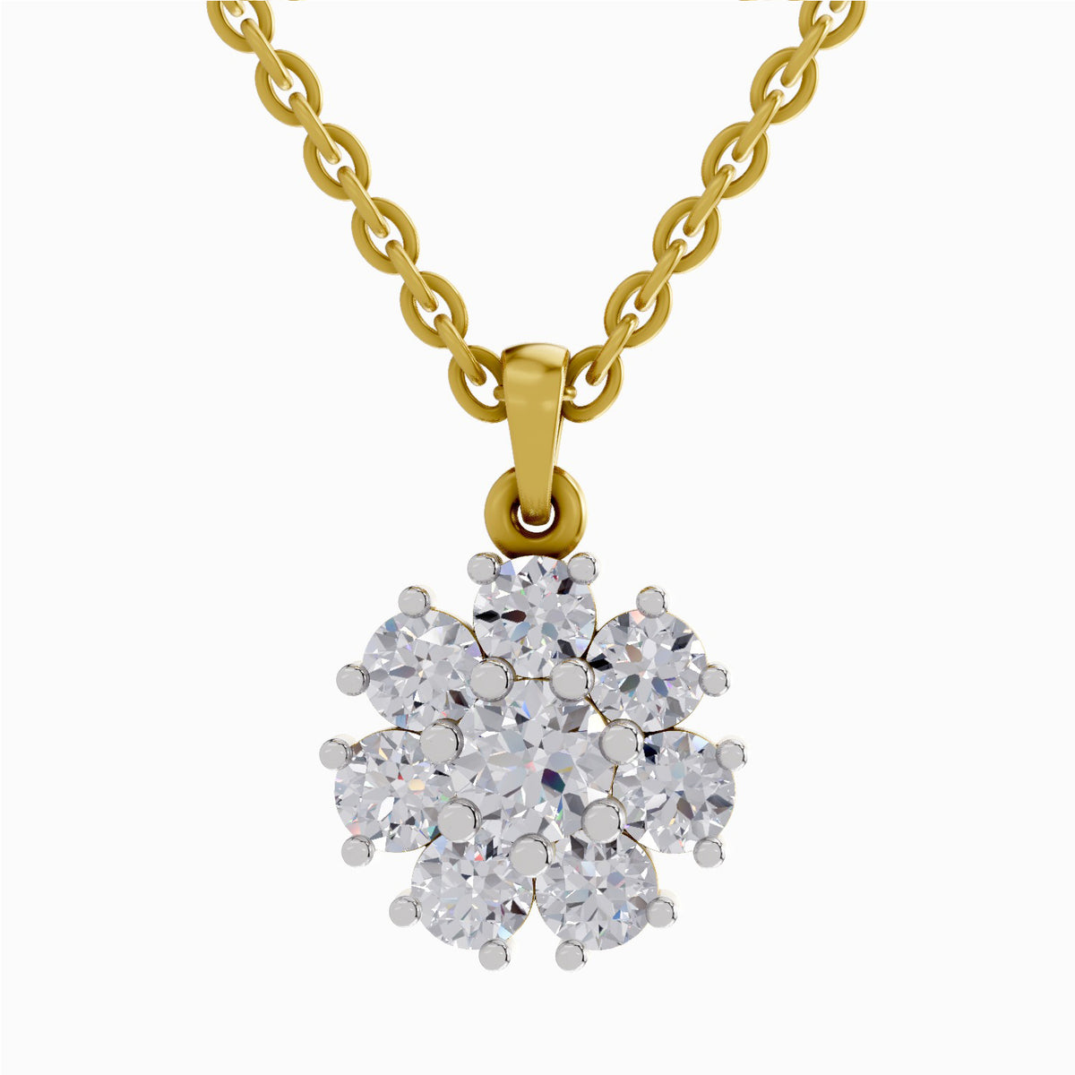 Timeless Floral Cluster Diamond Pendant