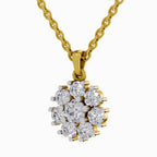 1.62 Carat Diamond Cluster Flower Pendant 14K - Rose Gold