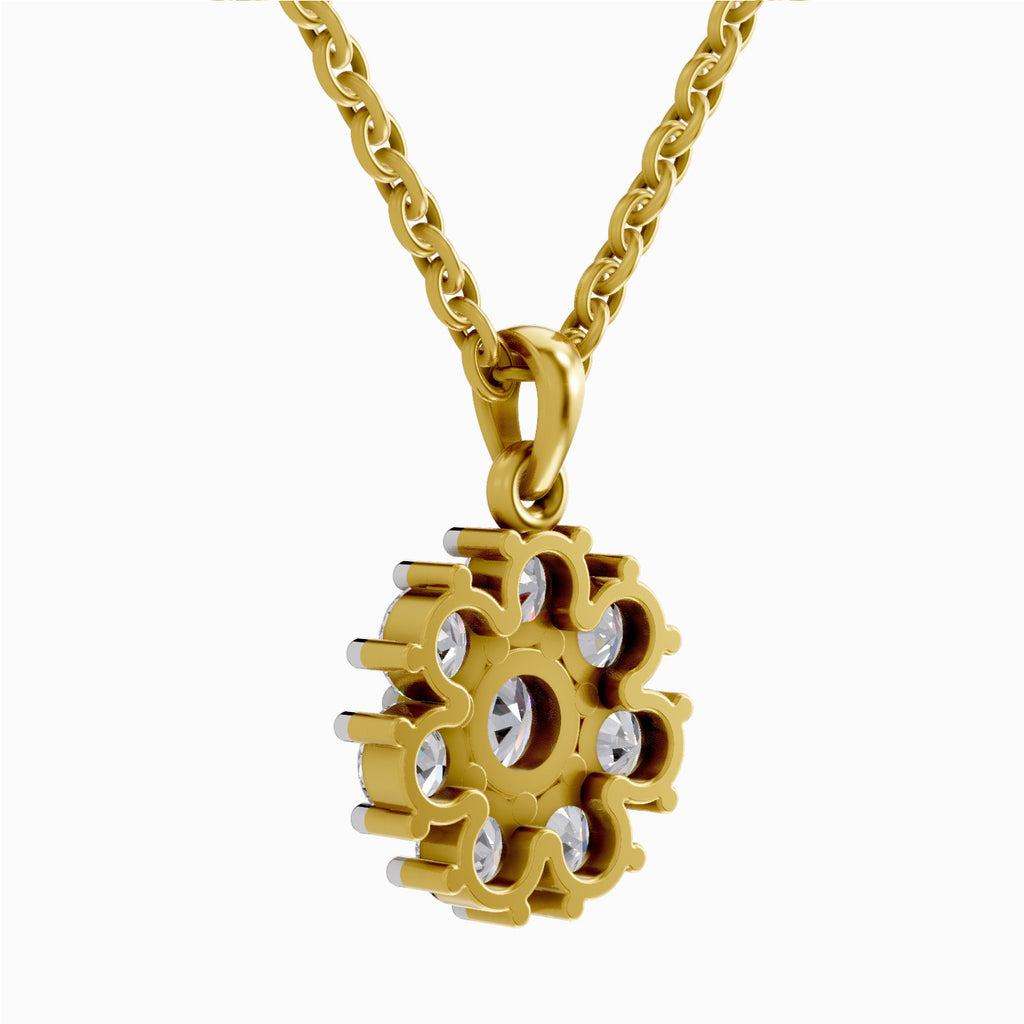 1.62 Carat Diamond Cluster Flower Pendant 14K - Rose Gold