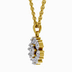1.62 Carat Diamond Cluster Flower Pendant 14K - Rose Gold