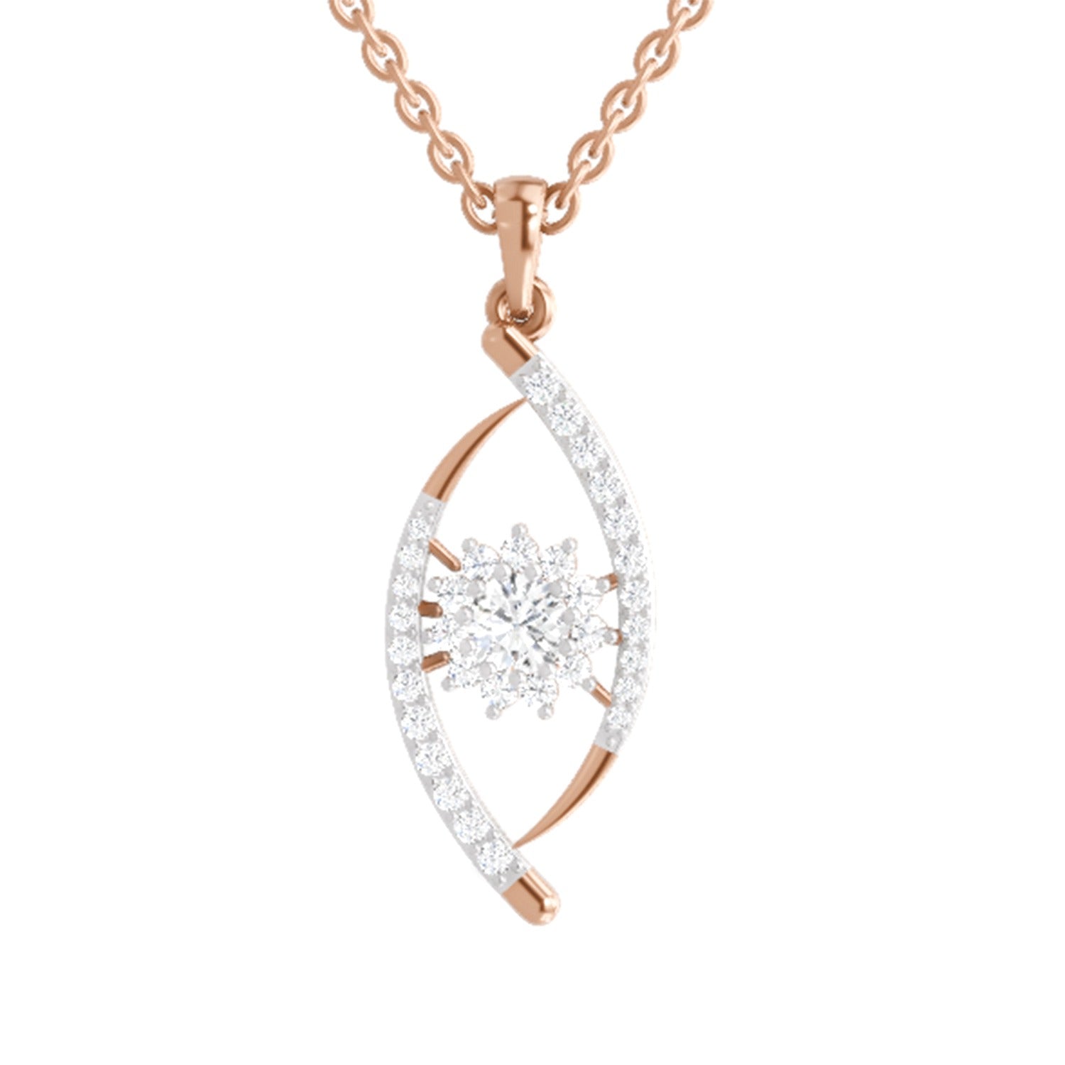 Elegant Swirl Diamond Pendant