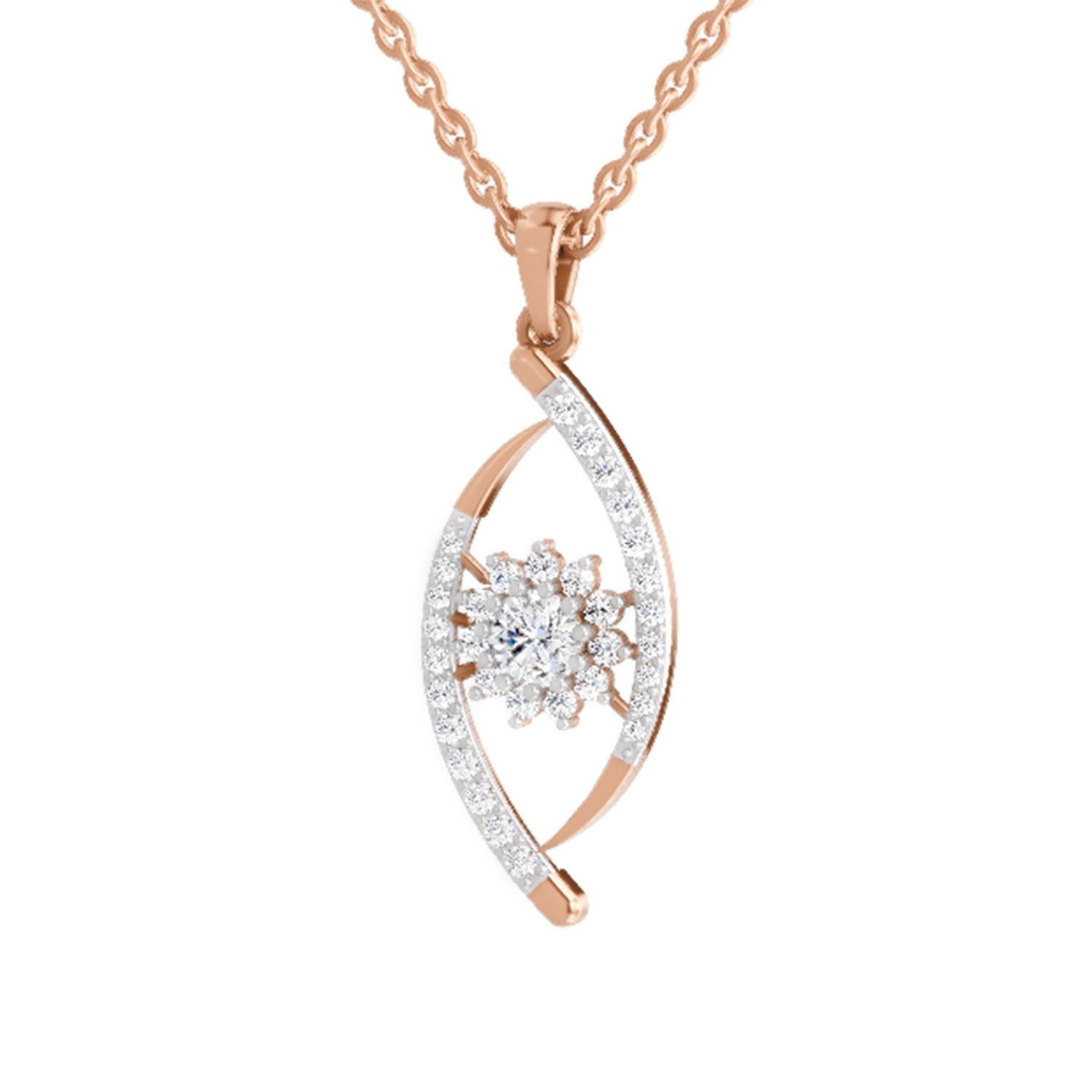 Elegant Swirl Diamond Pendant