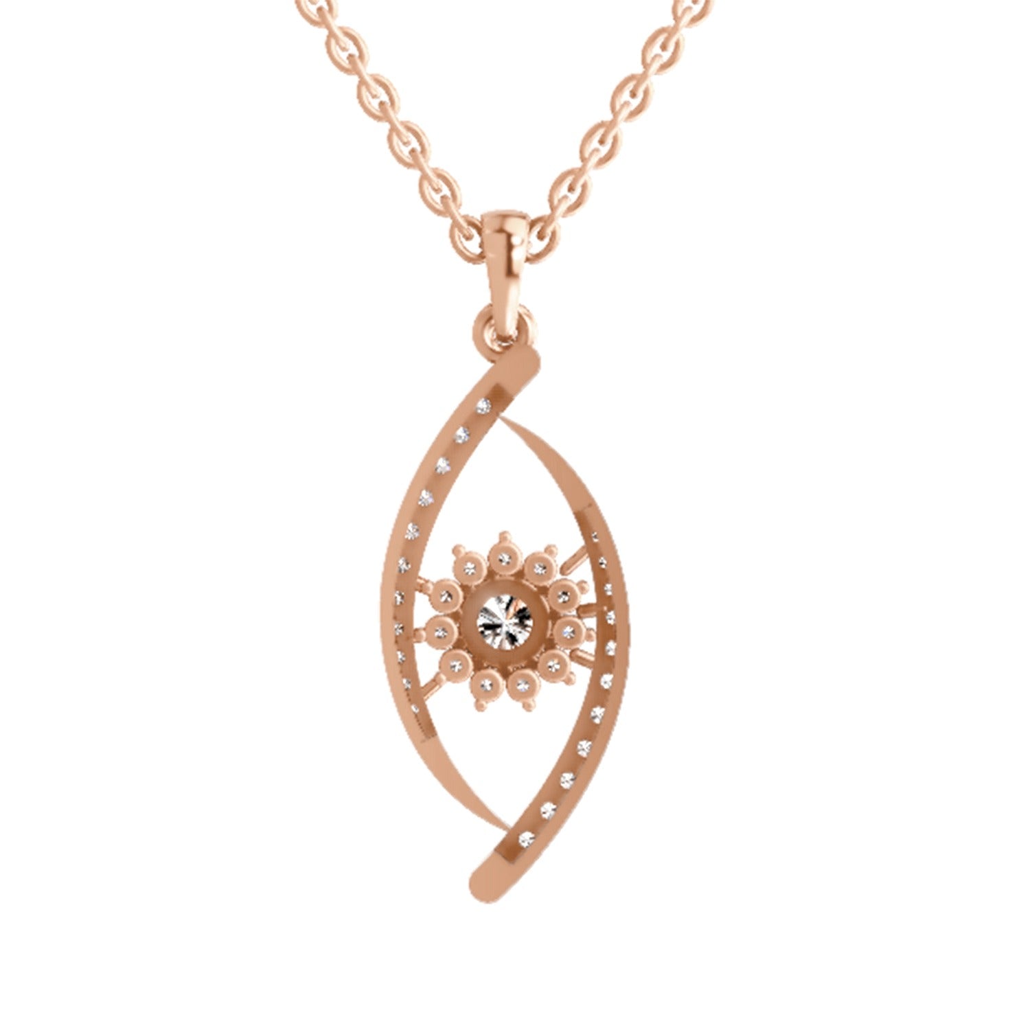 Elegant Swirl Diamond Pendant
