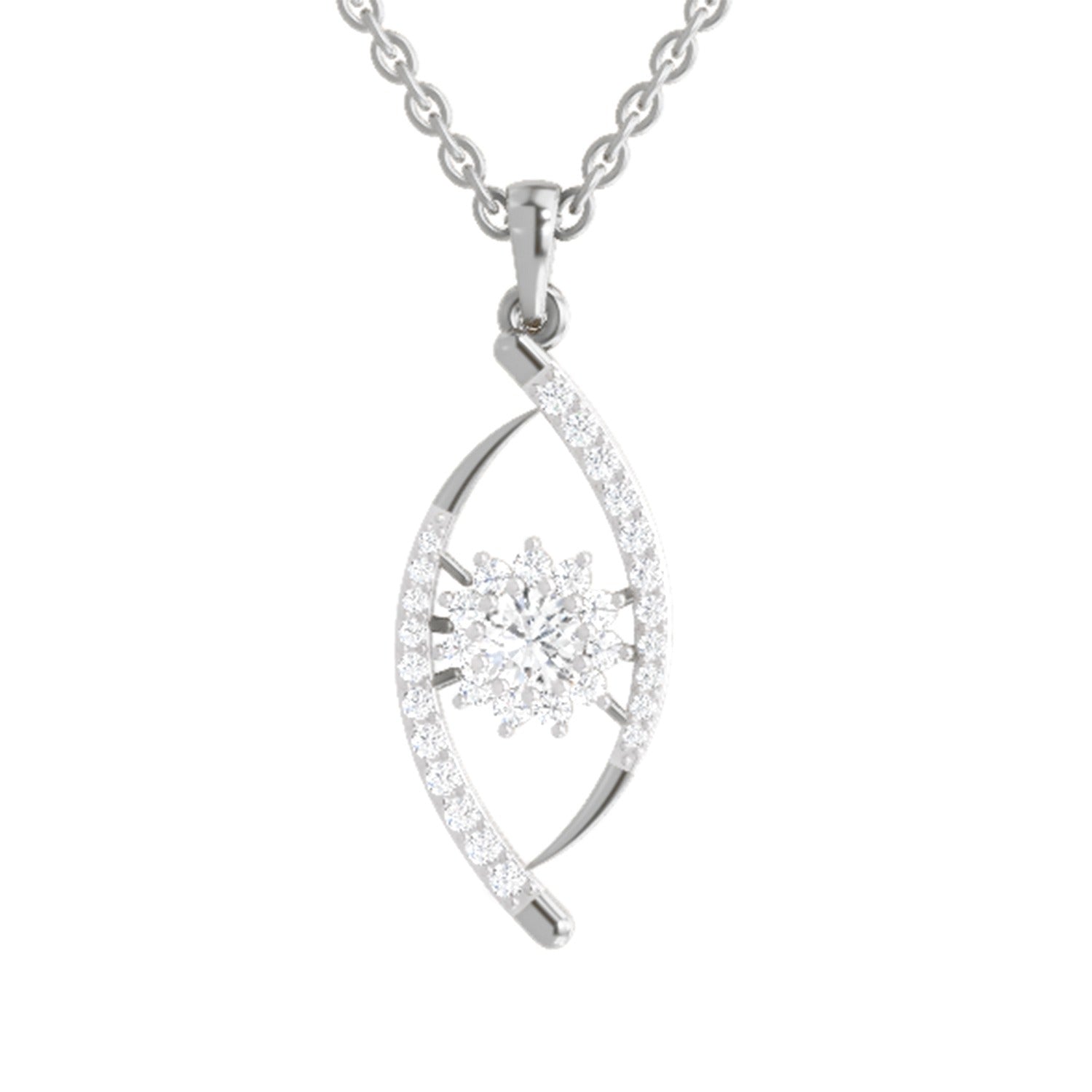 Elegant Swirl Diamond Pendant