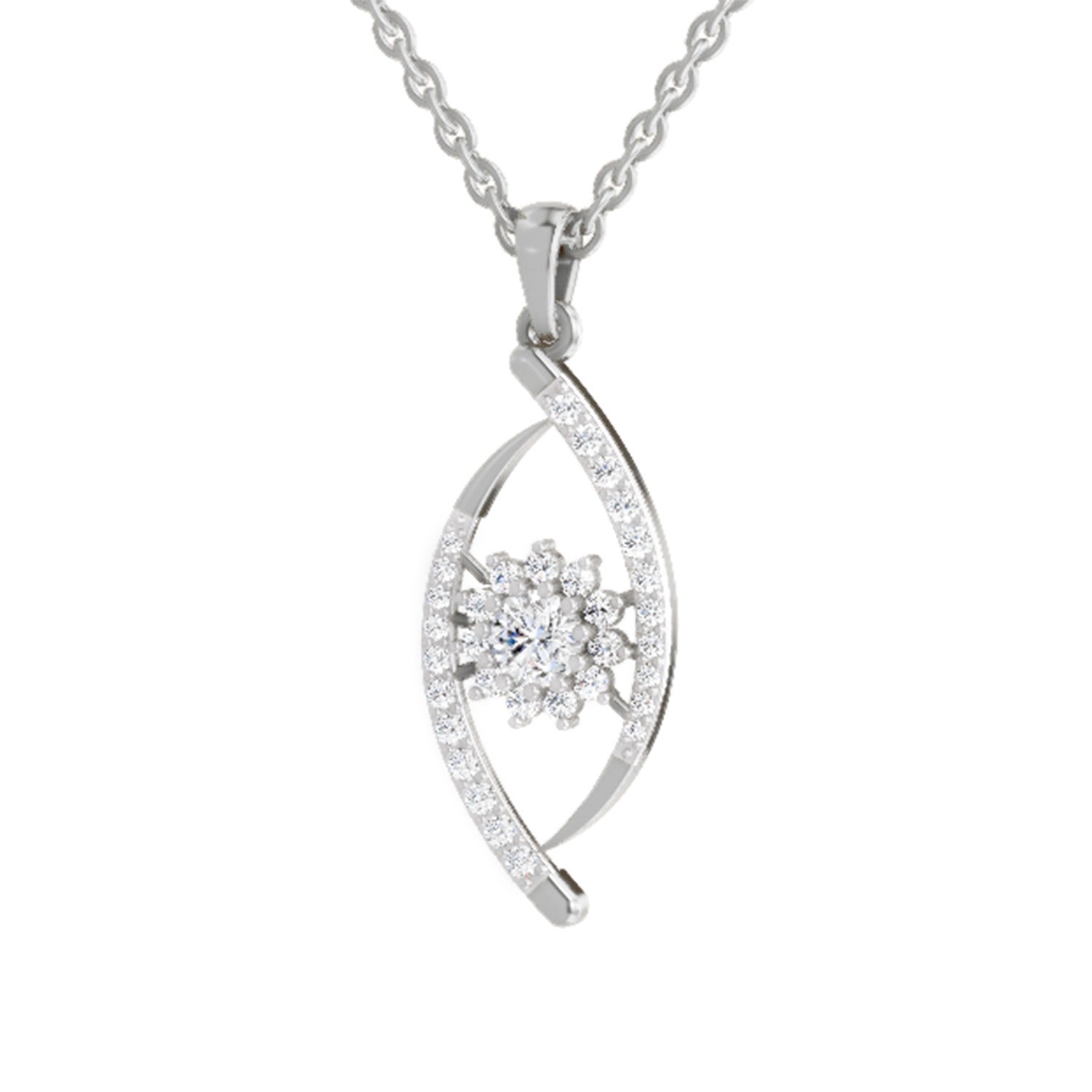 Elegant Swirl Diamond Pendant