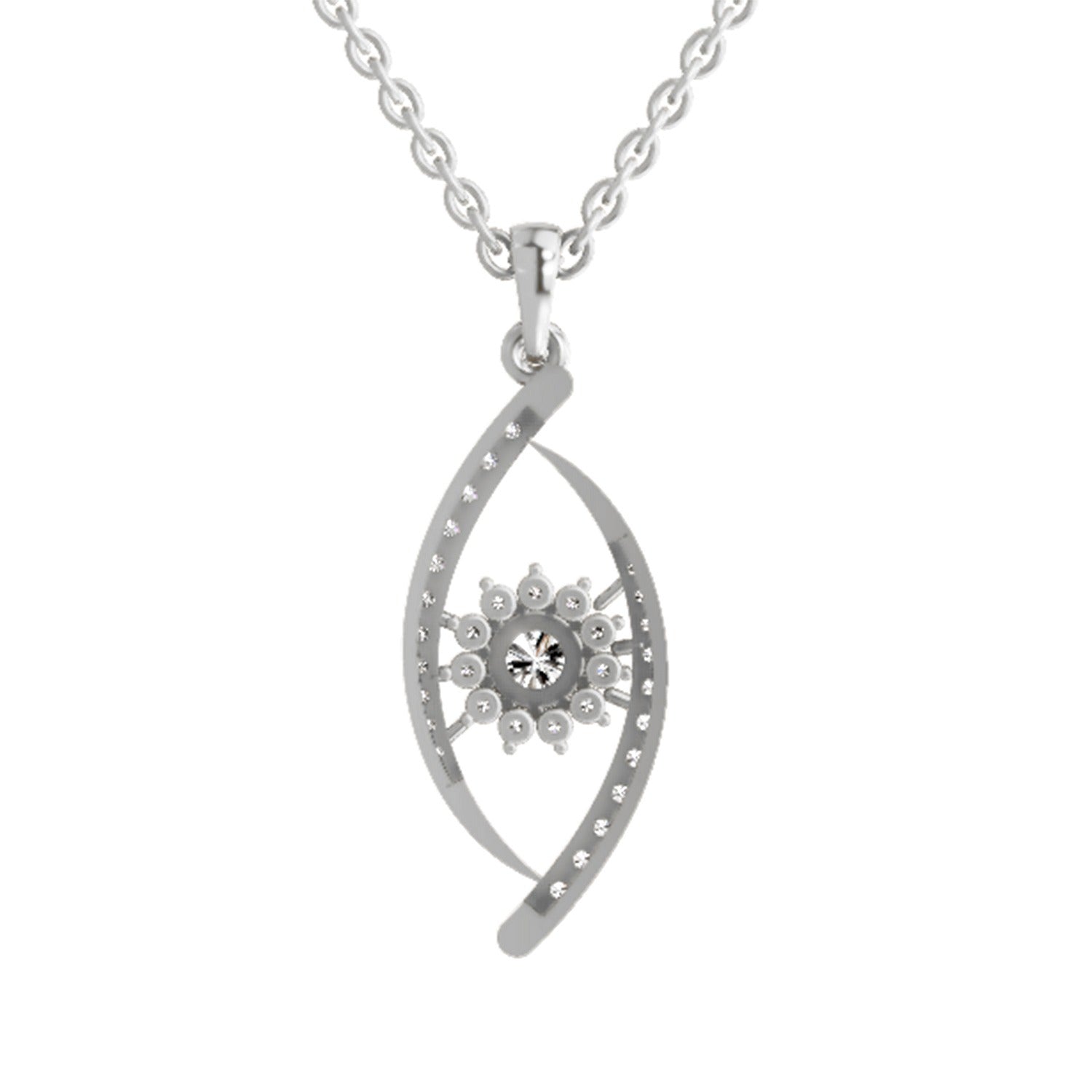 Elegant Swirl Diamond Pendant