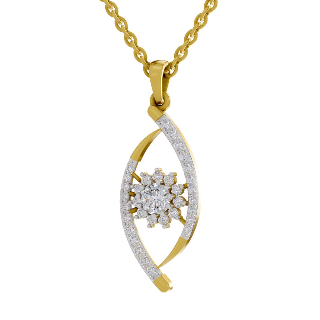 0.75 Carat Swirl Diamond Pendant 14K - Rose Gold
